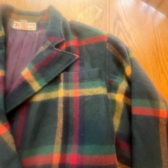 Vintage Peabody House Wool Blend Red Green Plaid Jacket 11/12 Equestrian Style - Picture 4 of 11